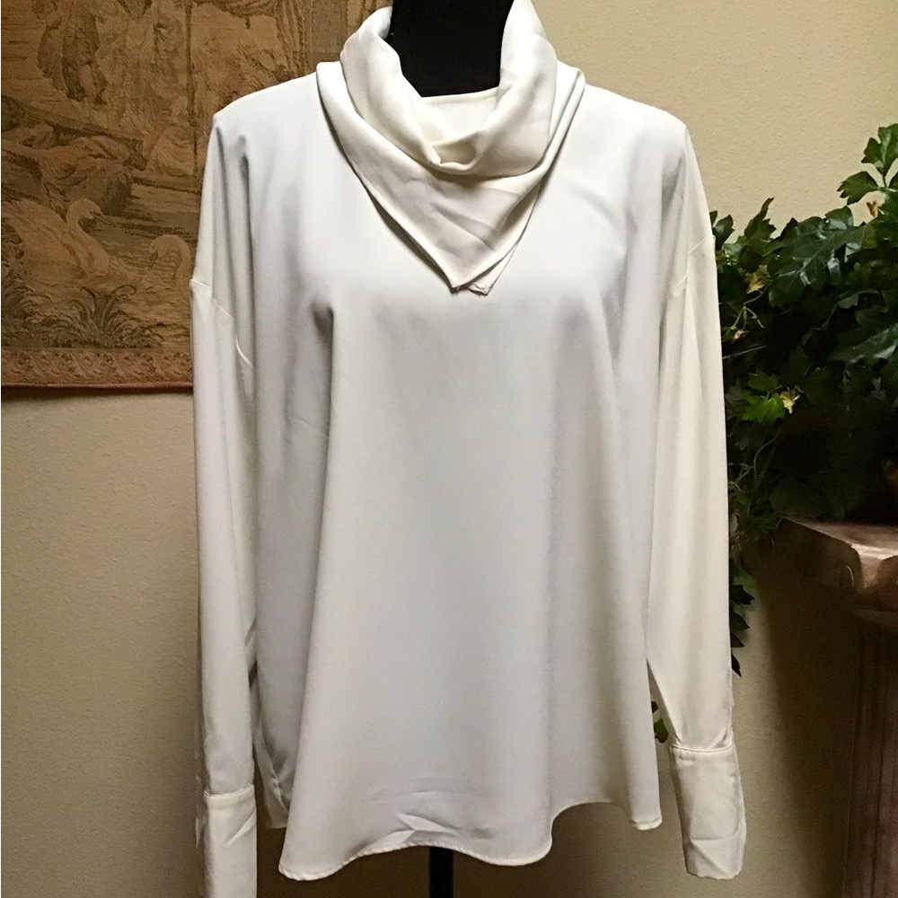 CREAM COLORED BLOUSE, by ZABA, long sleeve
